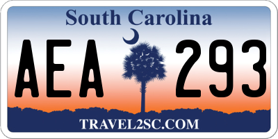 SC license plate AEA293