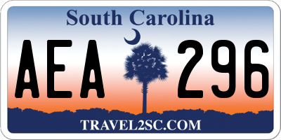 SC license plate AEA296