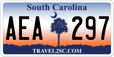 SC license plate AEA297