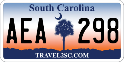 SC license plate AEA298