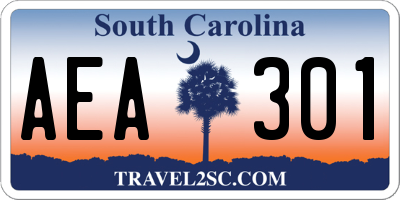 SC license plate AEA301