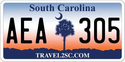 SC license plate AEA305