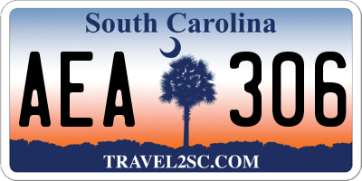 SC license plate AEA306