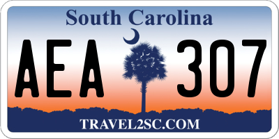 SC license plate AEA307