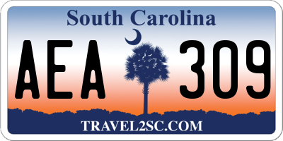SC license plate AEA309