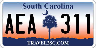 SC license plate AEA311