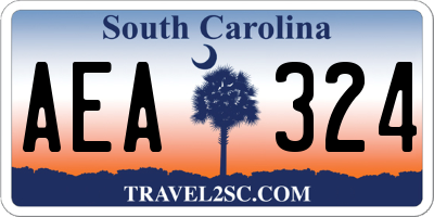SC license plate AEA324