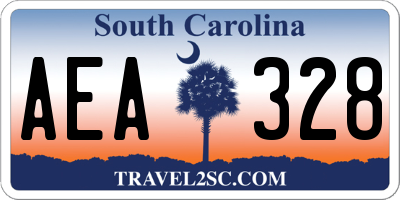 SC license plate AEA328