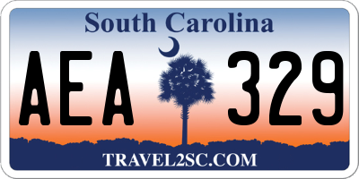 SC license plate AEA329