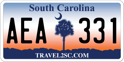 SC license plate AEA331