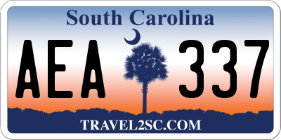 SC license plate AEA337