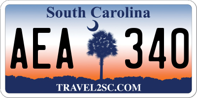 SC license plate AEA340