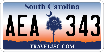 SC license plate AEA343