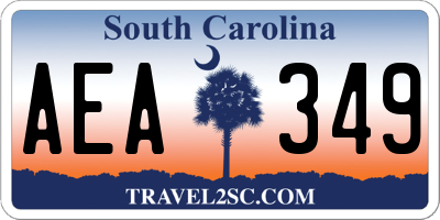 SC license plate AEA349