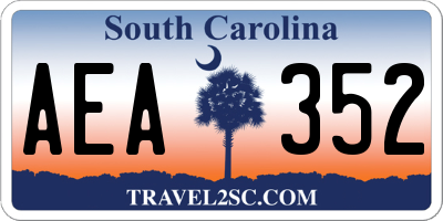SC license plate AEA352