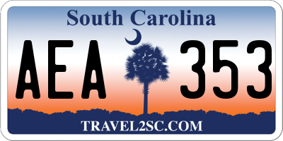 SC license plate AEA353