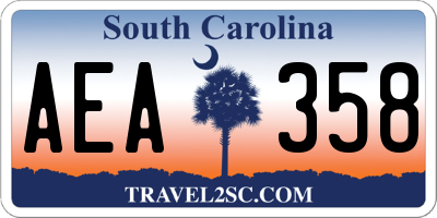 SC license plate AEA358