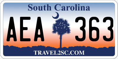 SC license plate AEA363