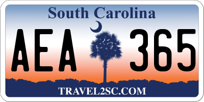 SC license plate AEA365
