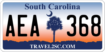SC license plate AEA368
