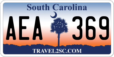 SC license plate AEA369