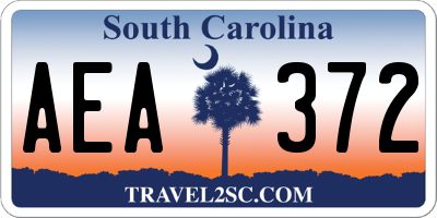 SC license plate AEA372