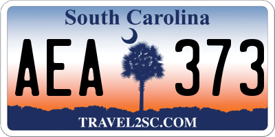 SC license plate AEA373