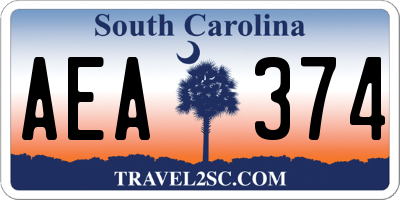 SC license plate AEA374
