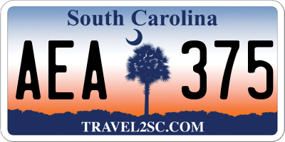 SC license plate AEA375