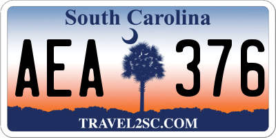 SC license plate AEA376