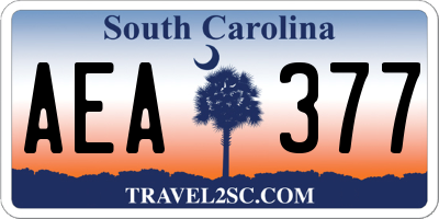 SC license plate AEA377