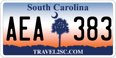 SC license plate AEA383