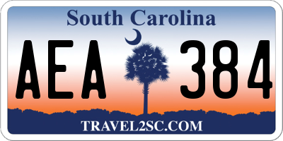 SC license plate AEA384