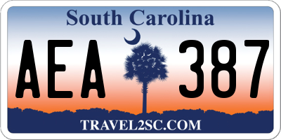 SC license plate AEA387
