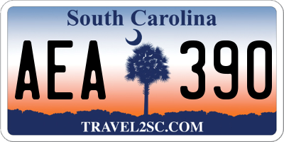 SC license plate AEA390
