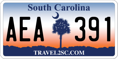 SC license plate AEA391