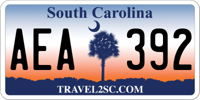 SC license plate AEA392