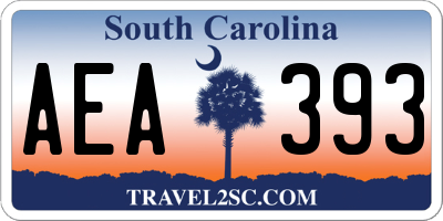 SC license plate AEA393
