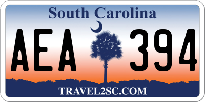 SC license plate AEA394