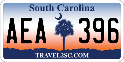 SC license plate AEA396