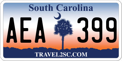 SC license plate AEA399
