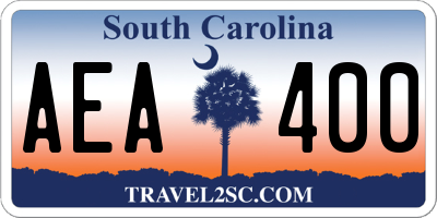 SC license plate AEA400