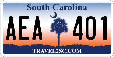 SC license plate AEA401