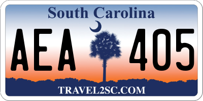SC license plate AEA405