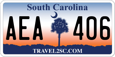 SC license plate AEA406
