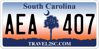 SC license plate AEA407