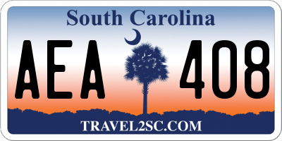 SC license plate AEA408