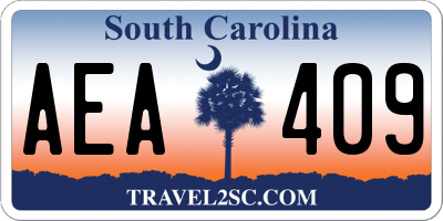 SC license plate AEA409