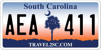 SC license plate AEA411