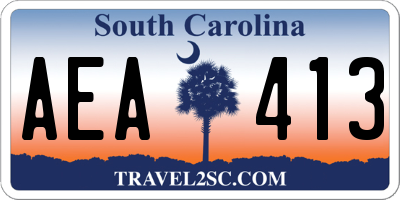 SC license plate AEA413